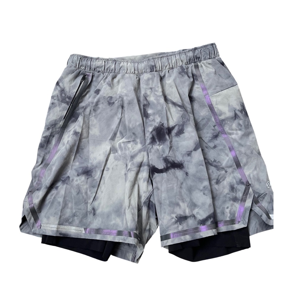Lululemon Surge Lined Shorts Tie Dye‎ Running Training Gym Mens Size Small